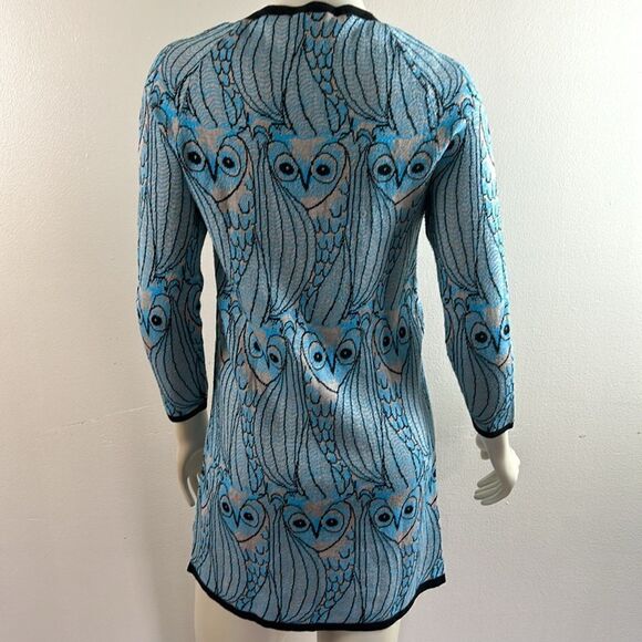 Anthropologie HWR Nestled Owl Print Tunic dress sweater cozy top Artsy - Picture 4 of 10